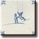 Kühlschrankmagnet, Delfter blaue Fliese, Kinderspiele, Schaukeln