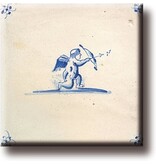 Imán de nevera, azulejo azul de Delft, Cupido