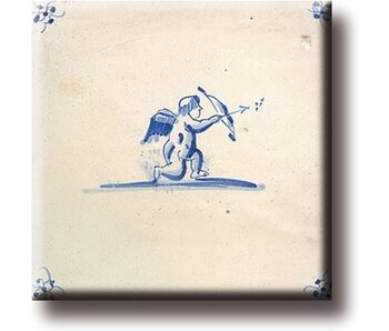 Fridge magnet, Delft blue tile, Cupid