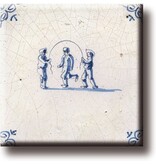 Imán de nevera, azulejo azul de Delft, juegos infantiles, saltar la cuerda