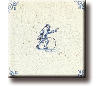 Imán de nevera, azulejo azul de Delft, juegos infantiles, aros