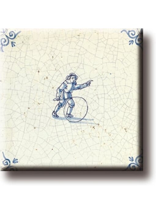 Kühlschrankmagnet, Delfter blaue Fliese, Kinderspiele, Reifen