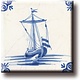 Imán de nevera, azulejo azul de Delft, Kofschip