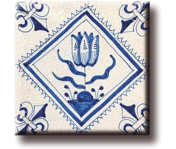 Imán de nevera, azulejo azul de Delft, Tulip Quadrupel
