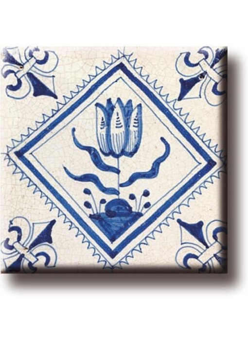 Kühlschrankmagnet, Delfter blaue Fliese, Tulip Quadrupel