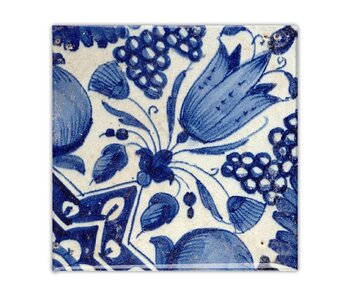 Koelkastmagneet, Delfts blauwe tegel, Diagonale Tulp