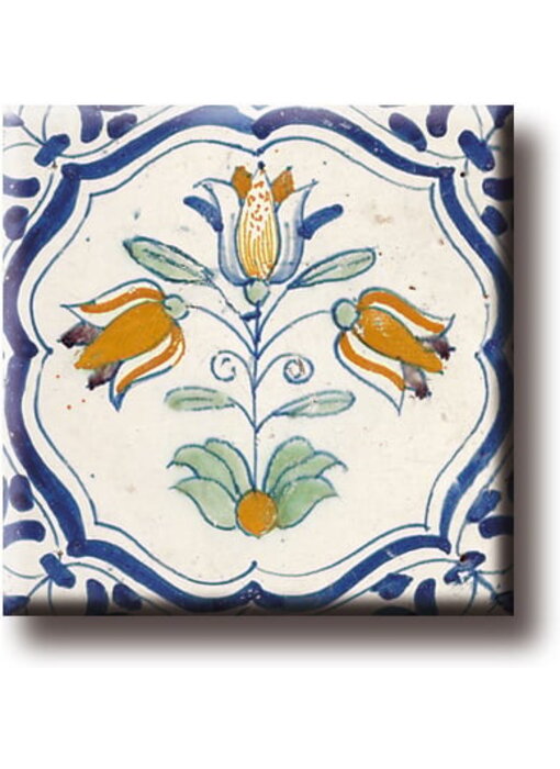 Kühlschrankmagnet, Delfter blaue Fliese, Triplett, Polychrom