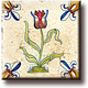 Aimant pour réfrigérateur, carrelage bleu Delft, rouge tulipe