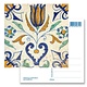 Carte postale, tuile bleue de Delft Tulipe avec coeur