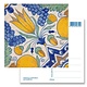 Postal, azulejo azul de Delft Diagonal Tulip Policromo