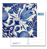 Postcard, Delft Blue Tile Diagonal Tulip