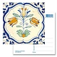 Carte postale, tuile bleue de Delft Trois tulipes