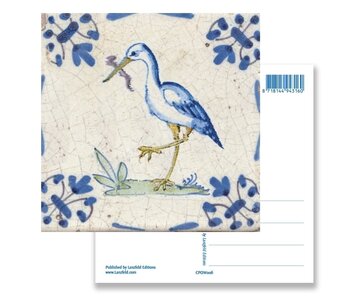 Postkarte, Delfter blauer Fliesenstorch