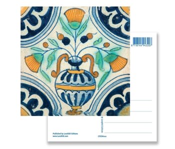 Postkarte, Delfter blaue Fliese Blumenvase, ca. 1650