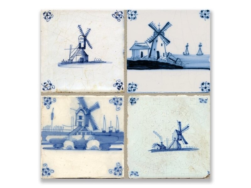 Postkarte, Delfter Blauer Fliesen Tableau Mills