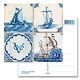 Carte postale, tableau de tuiles bleues de Delft, navires
