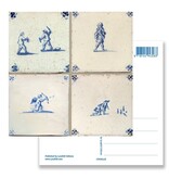 Carte postale, Delft Blue Tiles Tableau Jeux pour enfants Carte postale, Delft Blue Tiles Tableau Jeux pour enfants