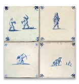 Postcard, Delft Blue Tile Tableau Children's Games Postcard, Delft Blue Tile Tableau Children's Games