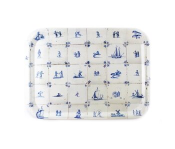 Serving  tray Laminate   large, Delft blue tiles