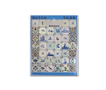 Feuille d'autocollants, tuiles bleues de Delft