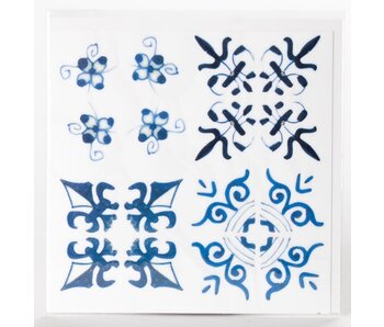 Autocollant de carreaux, motifs Faïence de Delft bleu