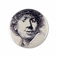 Pocket Mirror, Ø 60 mm, Curious face, Rembrandt