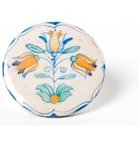 Miroir, petit carreau bleu de Delft, Trois tulipes