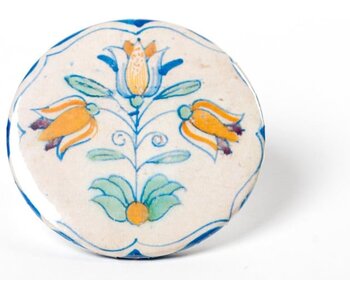 Spiegeltje, klein, Delfts blauwe tegel, Drietulp