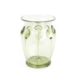 Historisch glaswerk, draadribben glas, 10 cm, groen