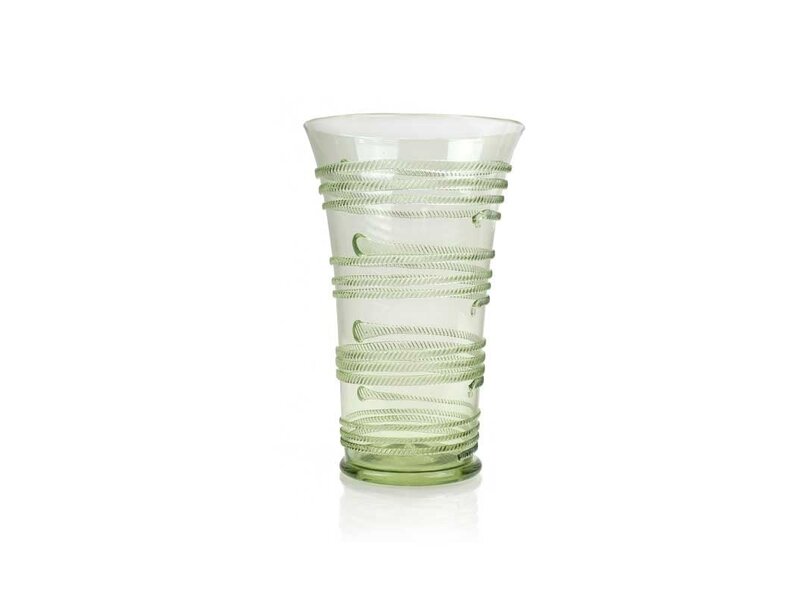 Glas, Bandwurmbecher, 15 cm, grün