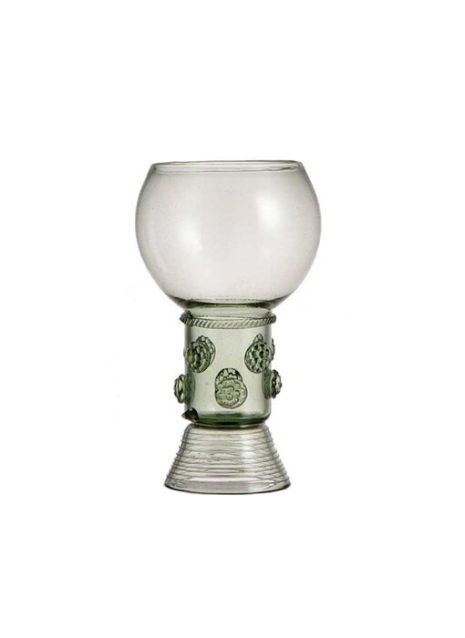 Historisch glas, Roemer, 15 cm, groen
