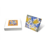 Carrelage réplique, bleu de Delft, tulipe diagonale 13 x 13 cm