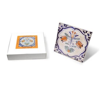 Replica tegel, Delfts blauw, Drie-tulp 13x13 cm
