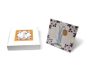 Replica tegel, Delfts blauw, Kievitsbloem 13x13 cm