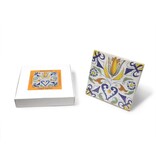 Replica tegel, Delfts blauw, Tulp met hart