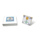 Replica tegel, Delfts blauw, Tulp Oranje/Goud