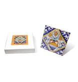 Replica azulejo, Delft azul, maceta, 13 x 13 cm