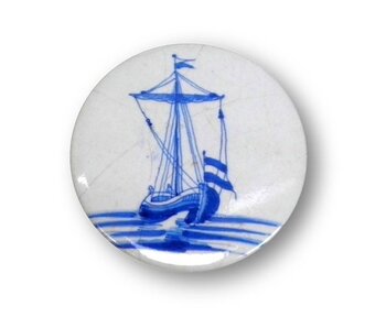 Mirror, Ø 60 mm, Delft Blue tile Sailboat