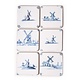 Dessous de verre, tuiles bleues de Delft Mills