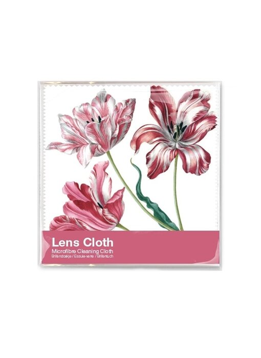 Paño de lente, 15 x 15 cm, tres tulipanes, Merian