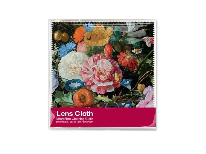 Lens cloth, 15x15 cm, Still life with flowers, De Heem