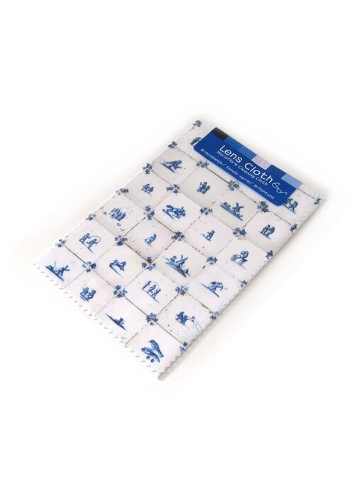 Tissu pour lentilles, 10 x 15 cm, Bleu de Delft, Carrelage