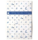 Papel de regalo, azulejos azules de Delft