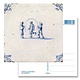 Postcard, Delft Blue Tile with Kids skipping rope