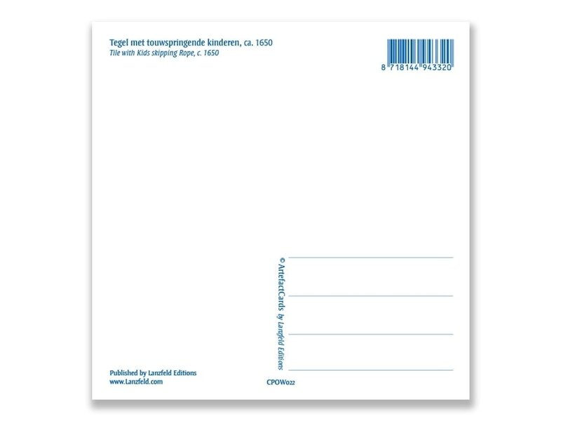 Postkarte, Delfter blaue Fliese Kinder Springseil
