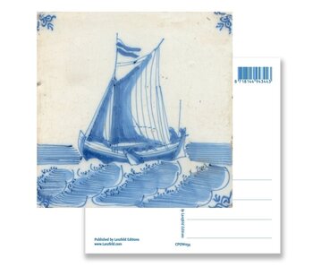 Postal, azulejo azul de Delft Scheepje