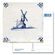 Postcard, Delft Blue tile with Windmill