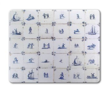Alfombrilla de ratón, azulejos azules de Delft, período 1620-1750