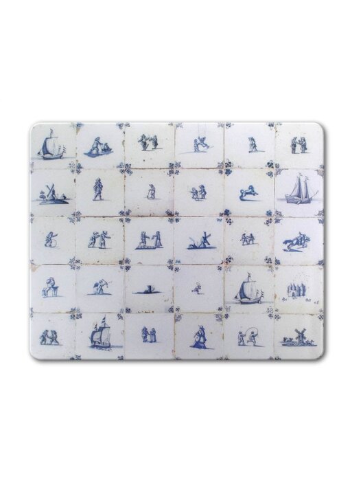 Tapis de souris, carreaux bleu de Delft, période 1620-1750