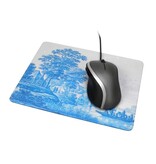 Muismat,  Hollands rivierenlandschap, Delfts blauwe tegel, c 1670-1690